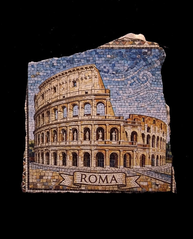 colosseum mosaic fine prints souvenir made of rome fresco and mosaics