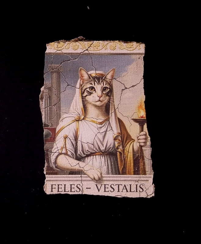 vestal cat fine prints souvenir Made of Rome fresco