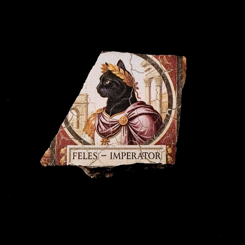 cat emperor fine prints souvenir made of rome fresco and mosaics